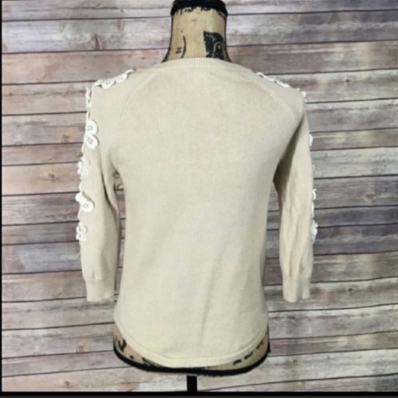 Tan Embellished Floral Embroidered Top XXS - Picture 6 of 6